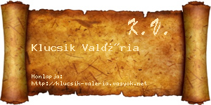 Klucsik Valéria névjegykártya