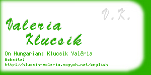 valeria klucsik business card